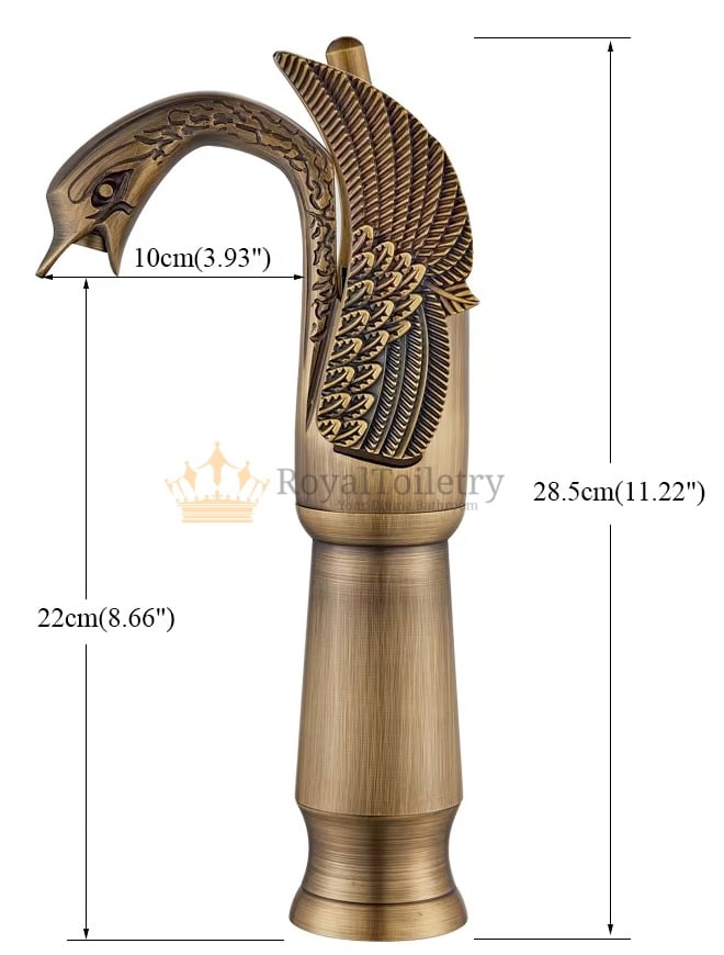 Antique Bronze Swan Faucet Measurement