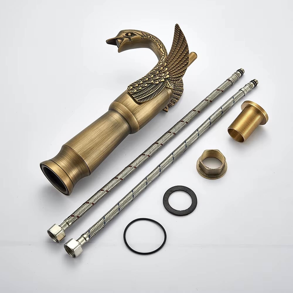 Antique Bronze Swan Faucet, Tall  -  Antique Bronze Water Taps & Faucets