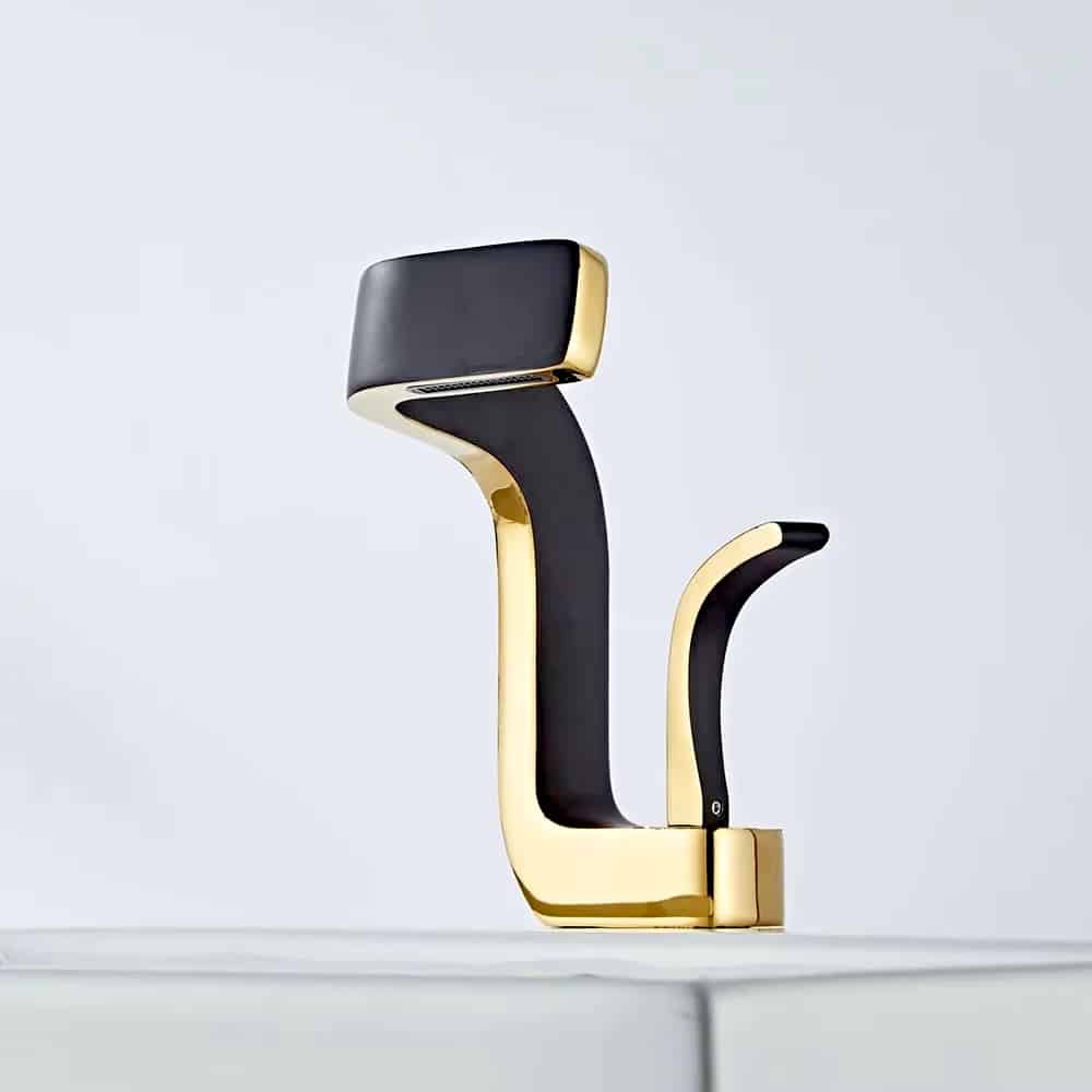 Design Black and Gold Single-Handle Bathroom Faucet  -  Gold Water Taps & Faucets
