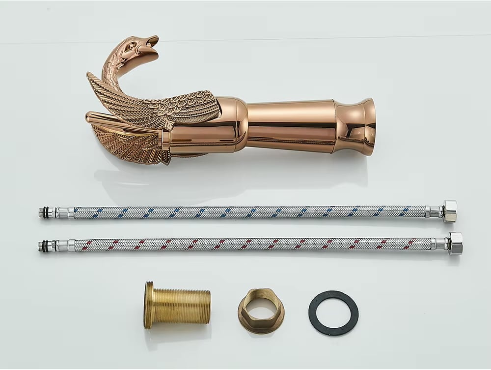 Rose Gold Swan Faucet, Tall  -  Gold Water Taps & Faucets