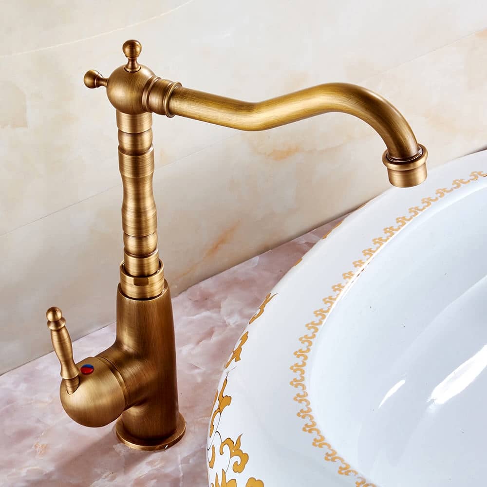 Vintage Antique Bronze Single Handle Bathroom Faucet  -  Antique Bronze Water Taps & Faucets