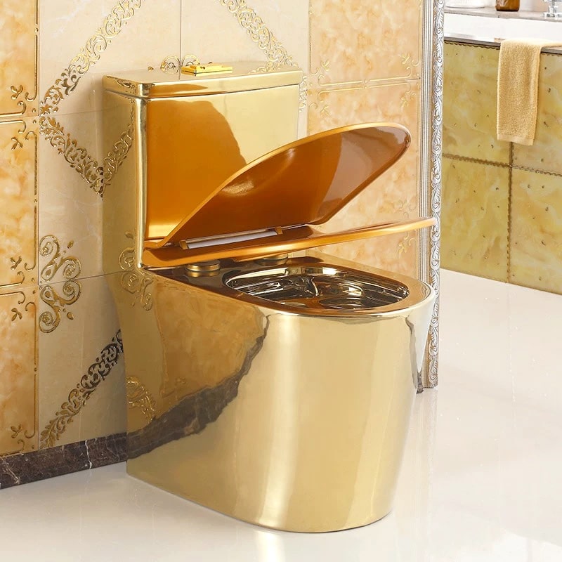 Premium Compact Plain Gold Toilet  -  Gold Toilets