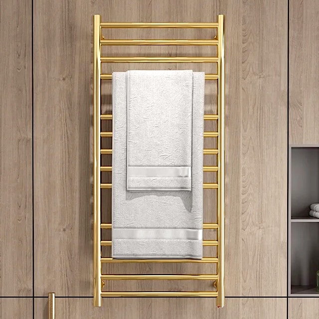 Luxury Gold-Plated Electric Heated Towel Rack  -  Bathroom Accessories