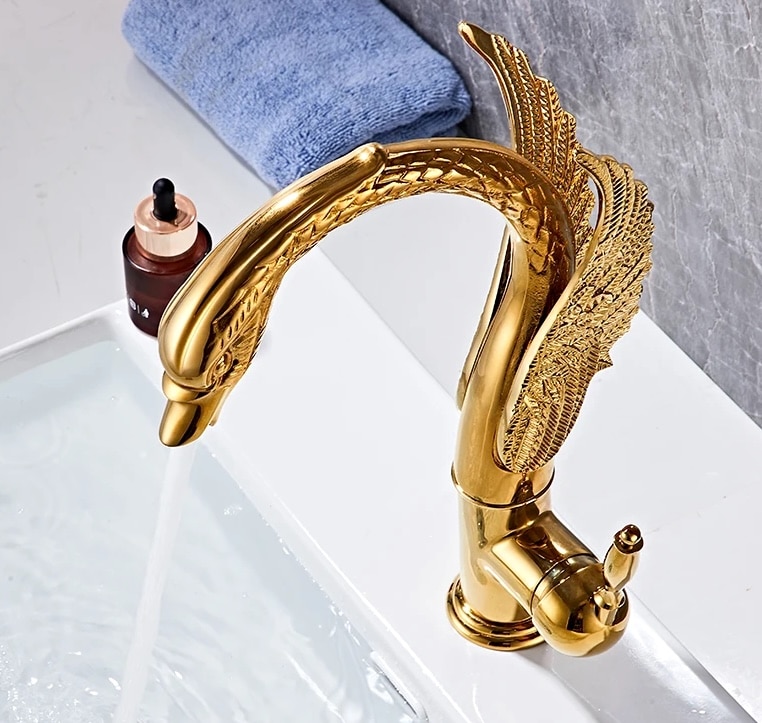 Luxury Gold Swan Faucet  -  Water Taps & Faucets