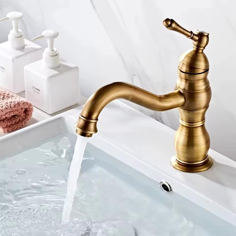 Vintage Arc Brushed Antique Bronze Basin Faucet  -  Water Taps & Faucets