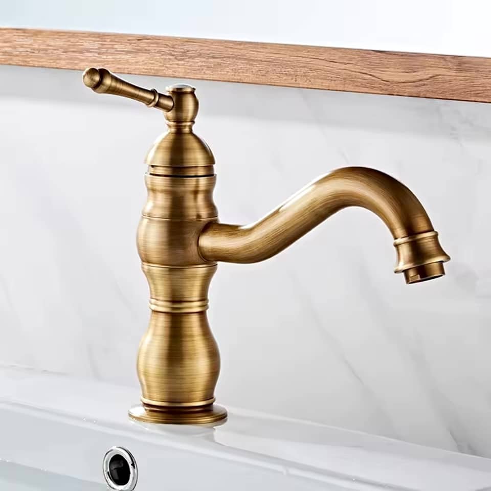 Vintage Arc Brushed Antique Bronze Basin Faucet  -  Water Taps & Faucets